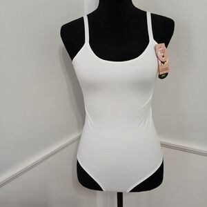 Shapermint Essentials Women's White Scoop Neck Bodysuit Size L